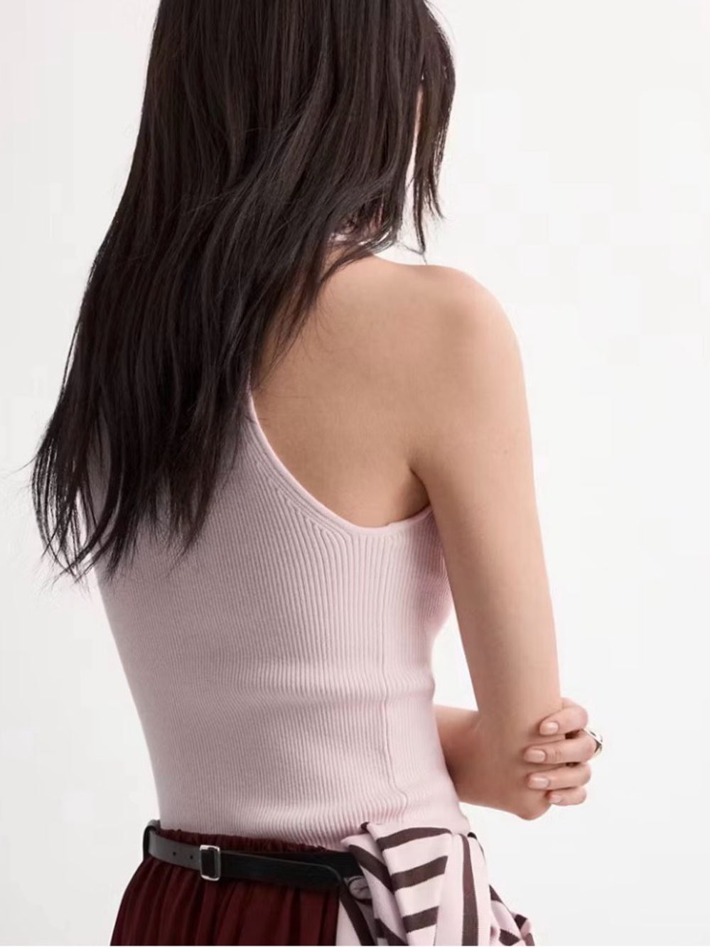 Mango Ribbed Tank Top - Pale Pink - Picture 4 of 8